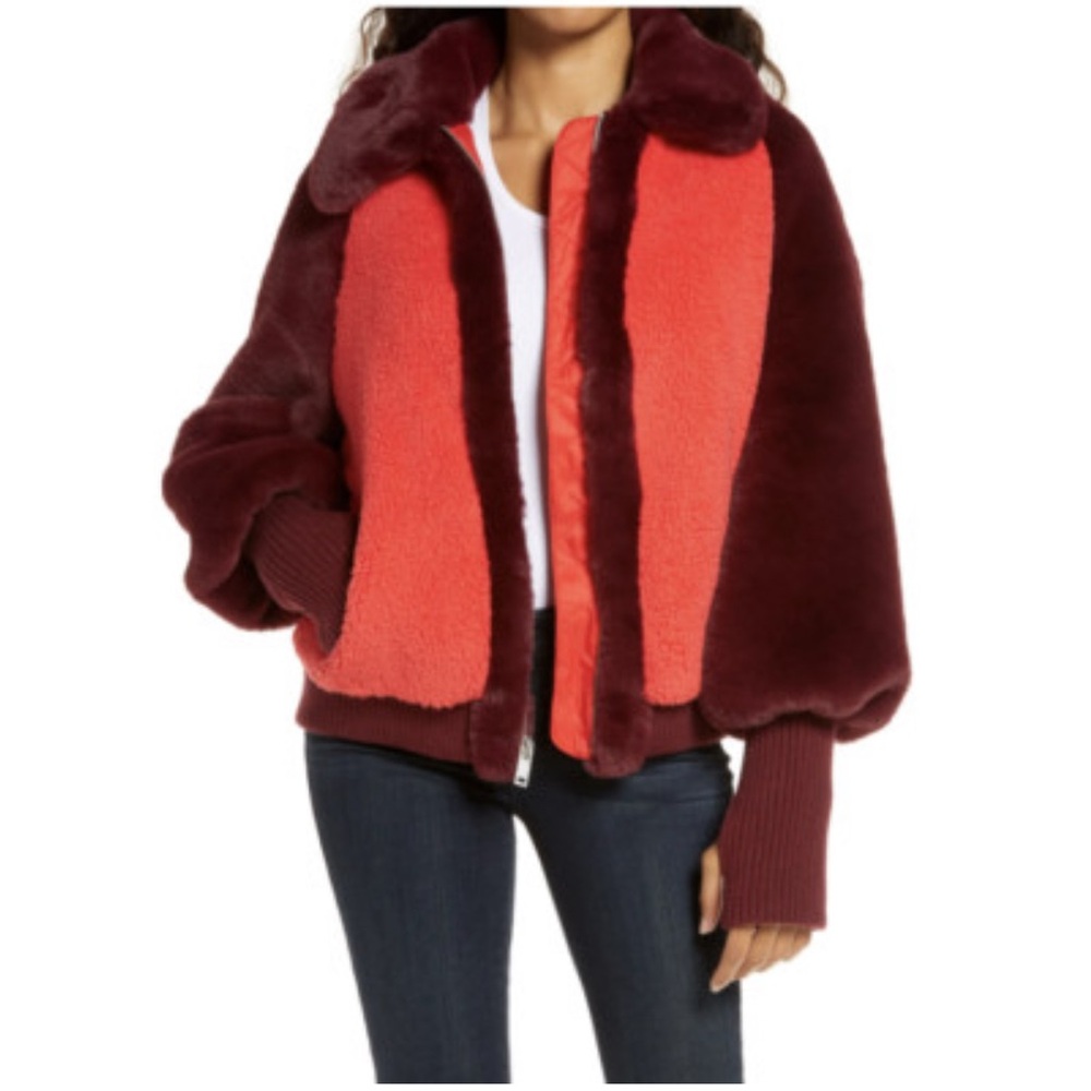 UGG Bomber Jacket in Red and Purple